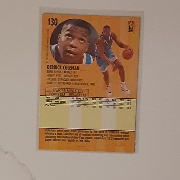 DERRICK COLEMAN BASKETBALL CARDS - Picture 8 of 14
